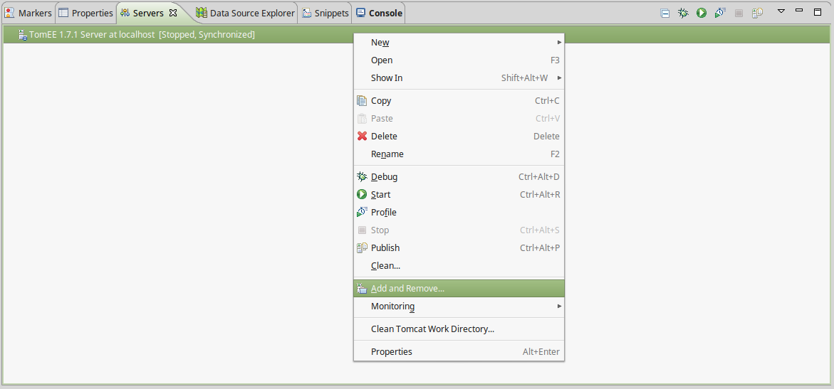 Ajout d'une application Web dans TomEE
