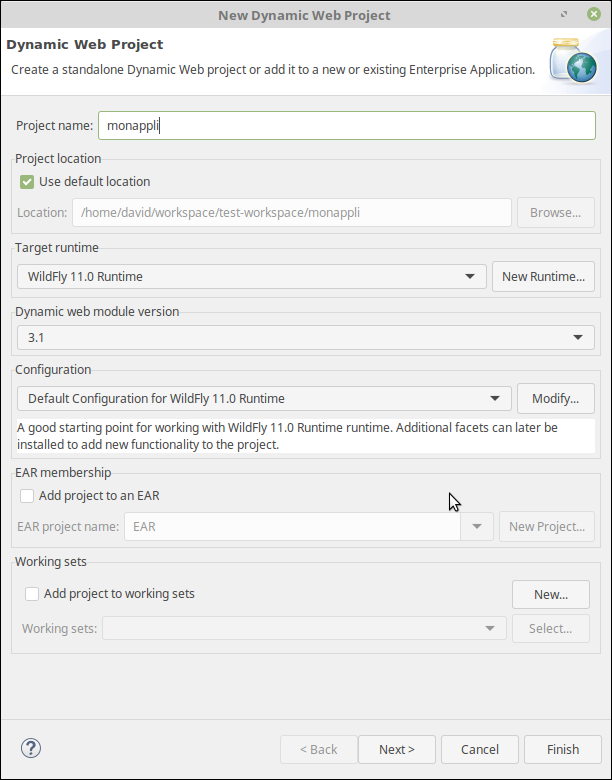 Création d'une application Web dynamique dans Eclipse 1