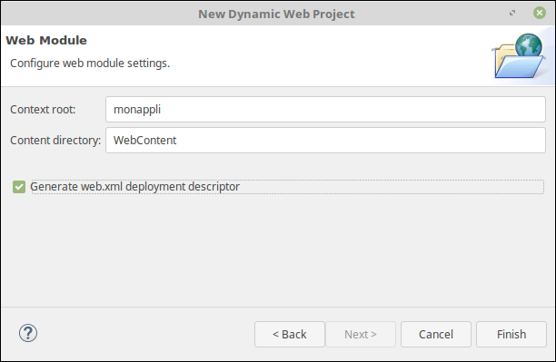 Création d'une application Web dynamique dans Eclipse 3